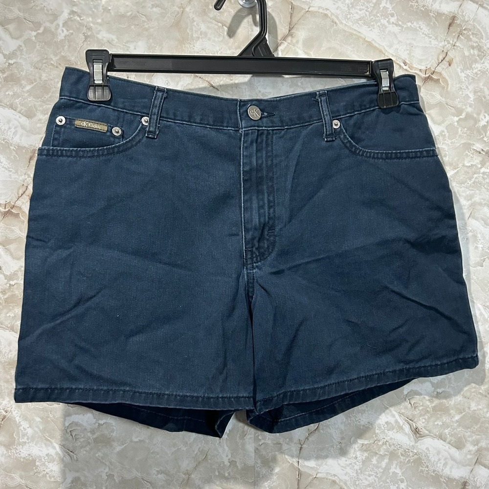 Calvin Klein‎ Denim Shorts High Waist Vintage Mom Shorts Blue Size 9/10